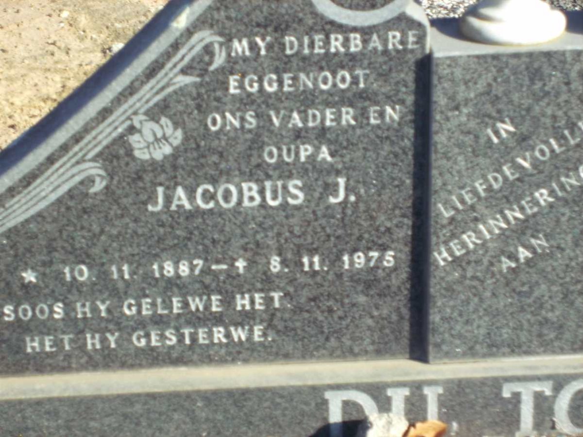 TOIT Jacobus J., du 1887-1975