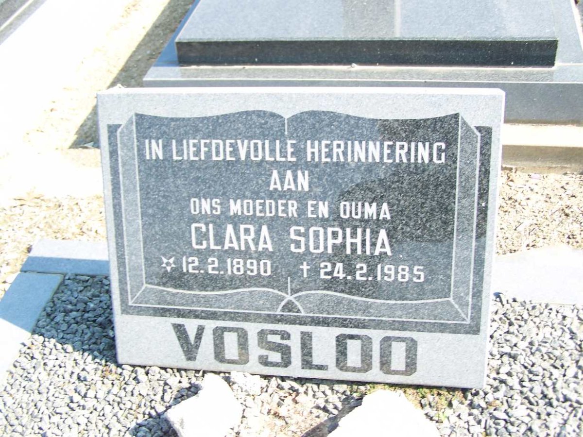 VOSLOO Clara Sophia 1890-1985