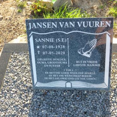 VUUREN S.E, Jansen van 1928-2020