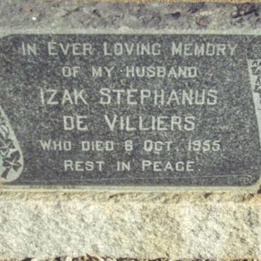 VILLIERS Izak Stephanus, de -1955