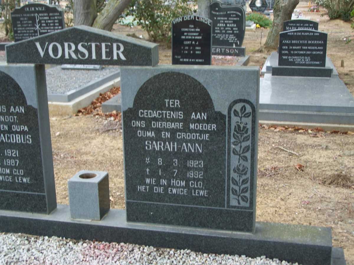 VORSTER Sarah-Ann 1923-1992