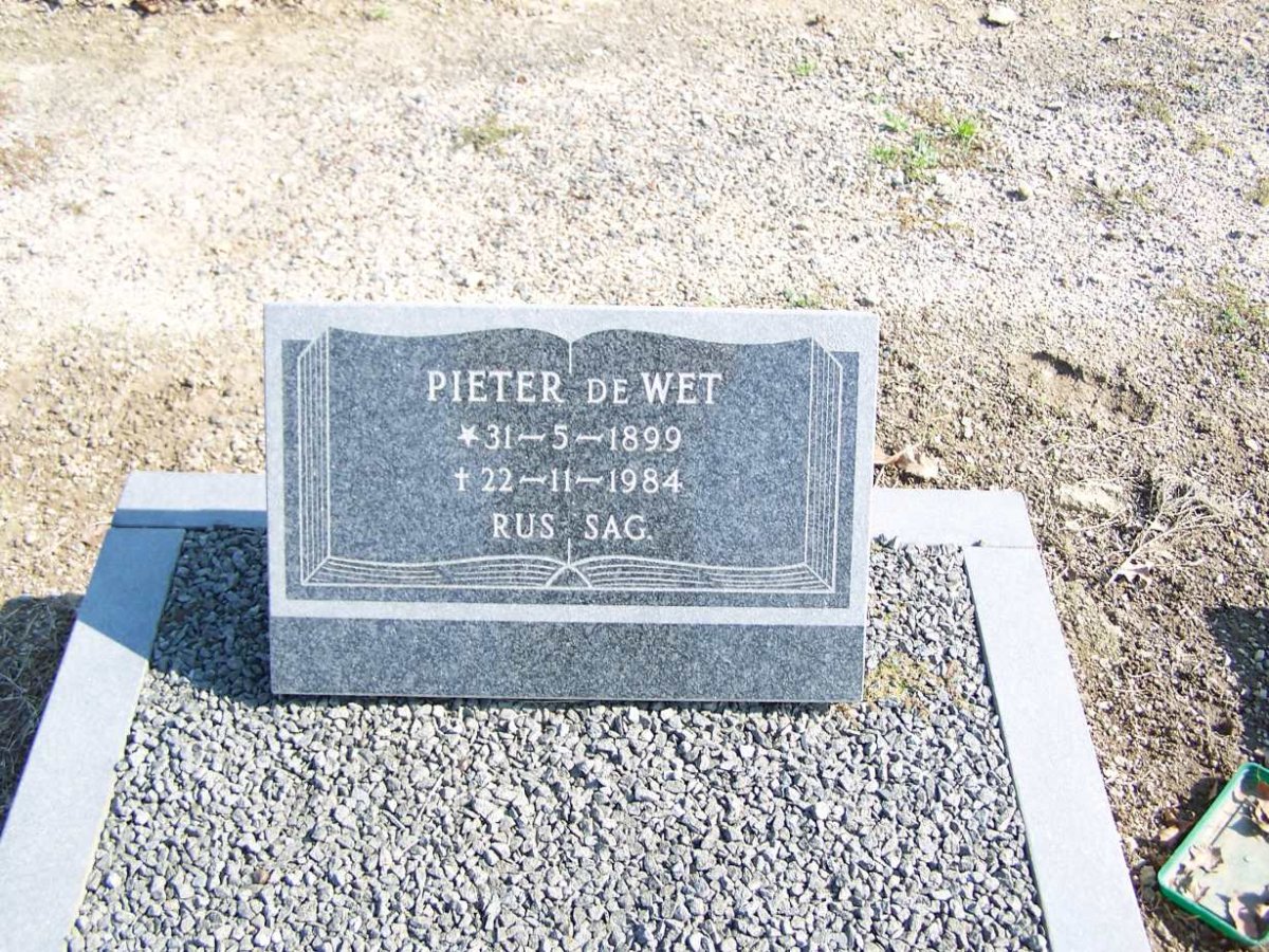 WET Pieter, de 1899-1984