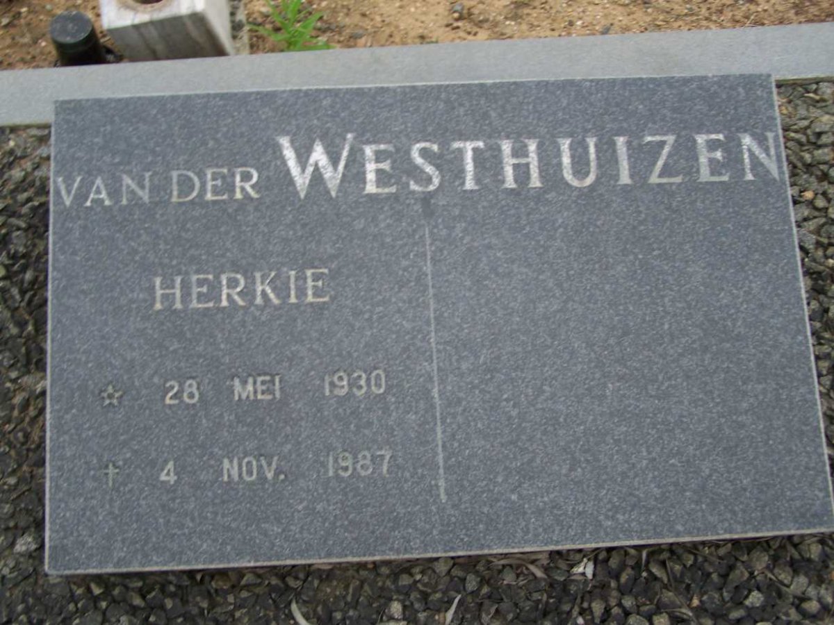 WESTHUIZEN Herkie, van der 1930-1987