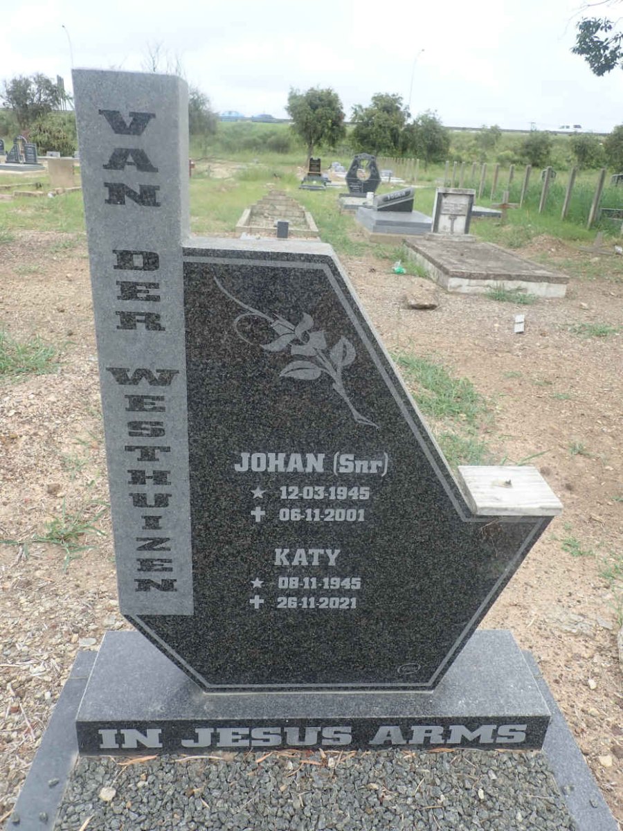WESTHUIZEN Johan, van der 1945-2001 & Katy 1945-2021