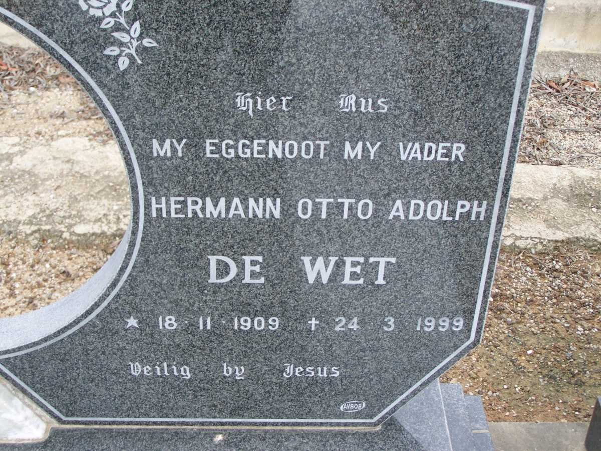 WET Herman Otto Adolph, de 1909-1999