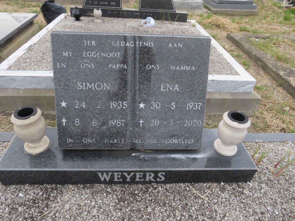 WEYERS Simon 1935-1987 &amp; Ena 1937-2020
