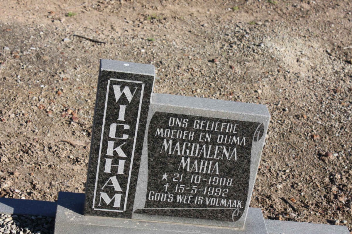 WICKHAM Magdalena Maria 1908-1992
