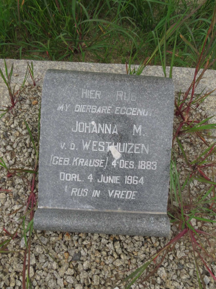 WESTHUIZEN Johanna M., v.d. nee KRAUSE 1883-1964
