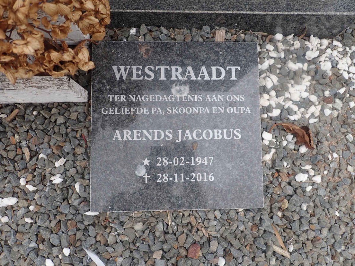 WESTRAADT Arends Jacobus 1947-2016