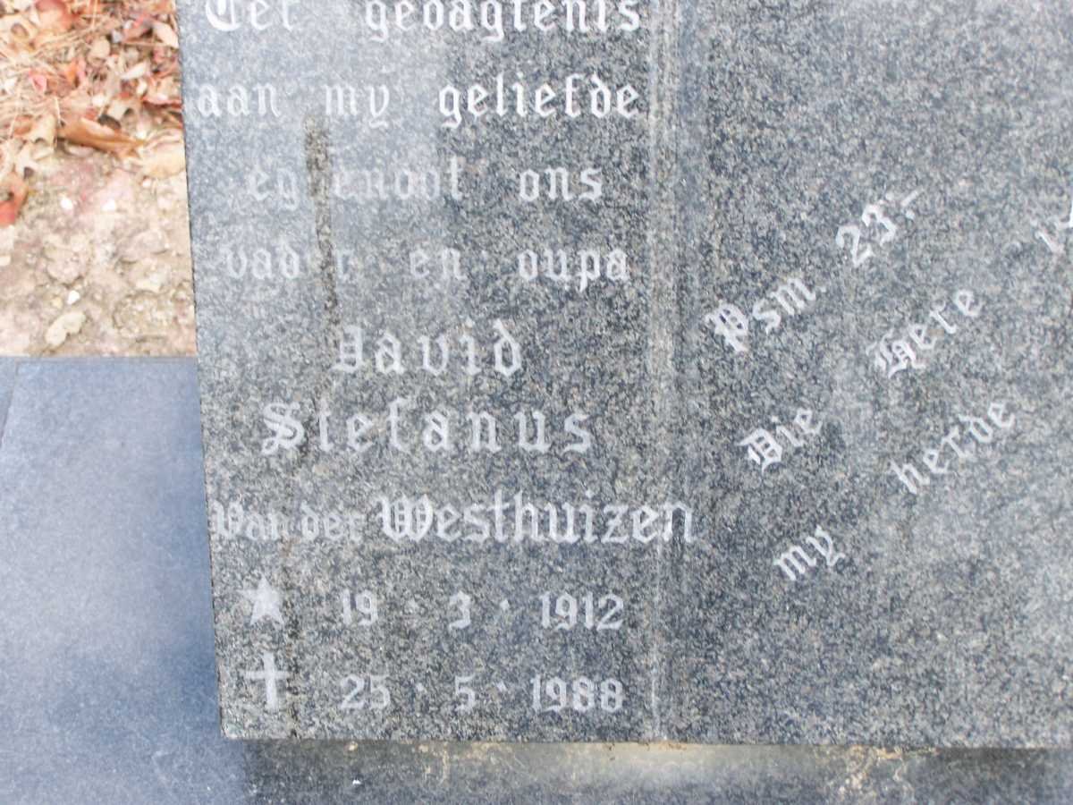WESTHUIZEN David Stefanus, van der 1912-1988