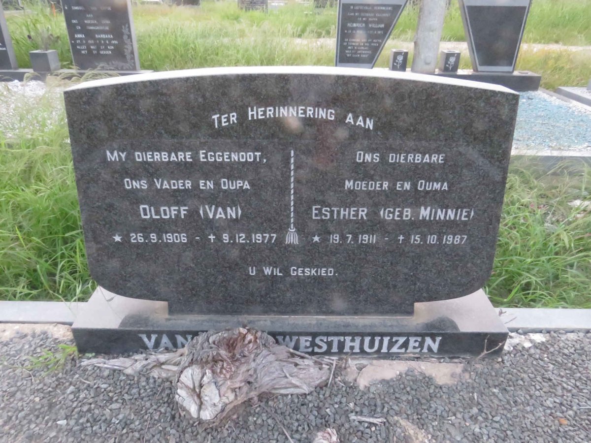 WESTHUIZEN Oloff, van der 1906-1977 & Esther MINNIE 1911-1987
