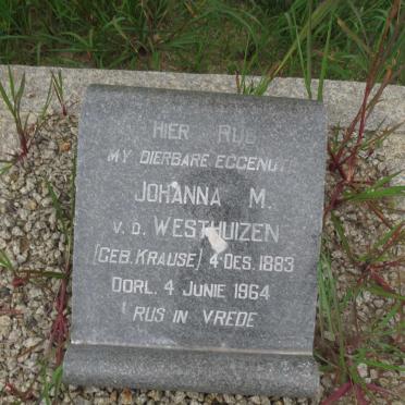 WESTHUIZEN Johanna M., v.d. nee KRAUSE 1883-1964