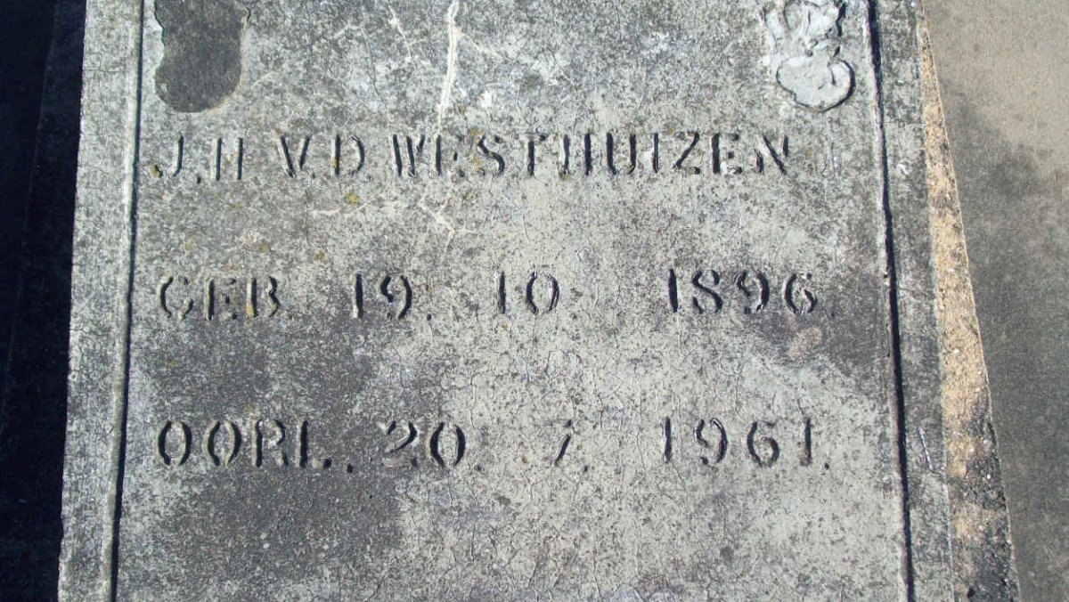 WESTHUIZEN J.H., v.d. 1896-1961