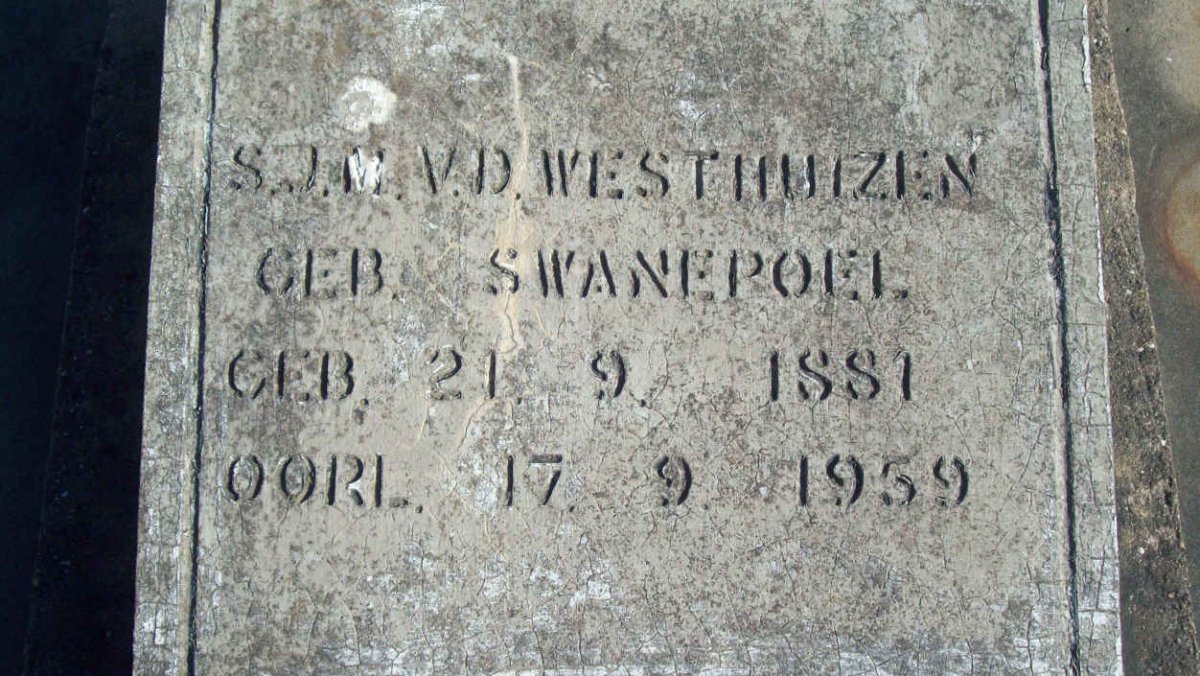 WESTHUIZEN S.J.M., v.d. nee SWANEPOEL 1881-1959