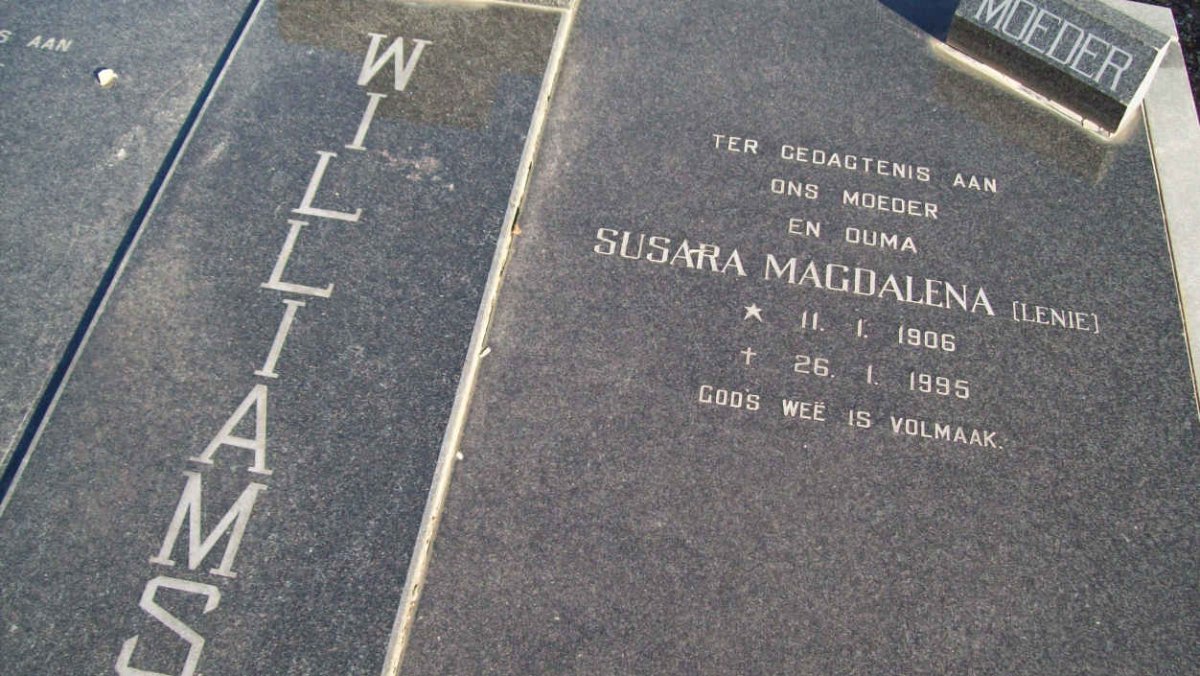 WILLIAMS Susara Magdalena 1906-1995