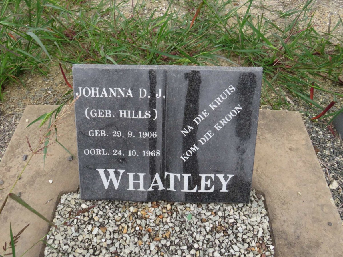 WHATLEY Johanna D.J. nee HILLS 1906-1968