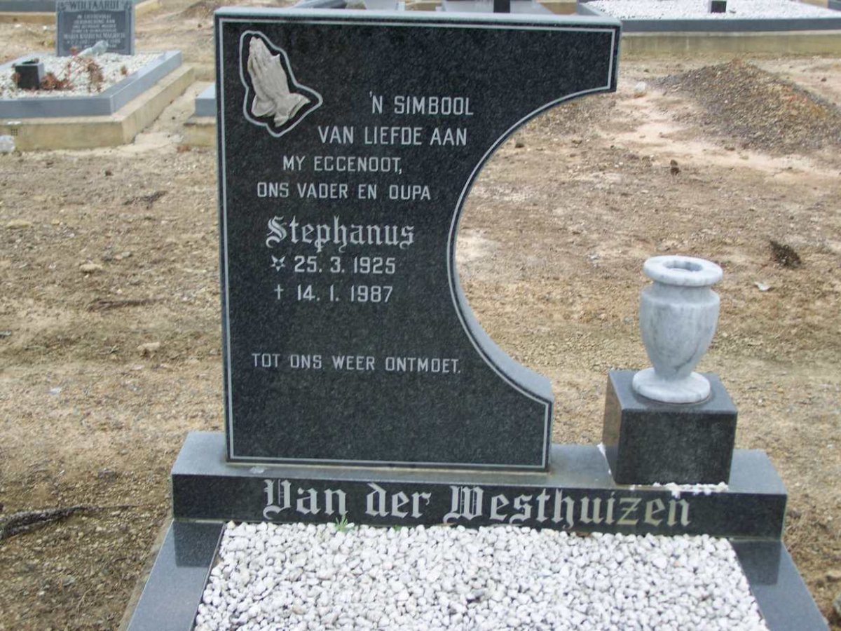 WESTHUIZEN Stephanus, van der 1925-1987