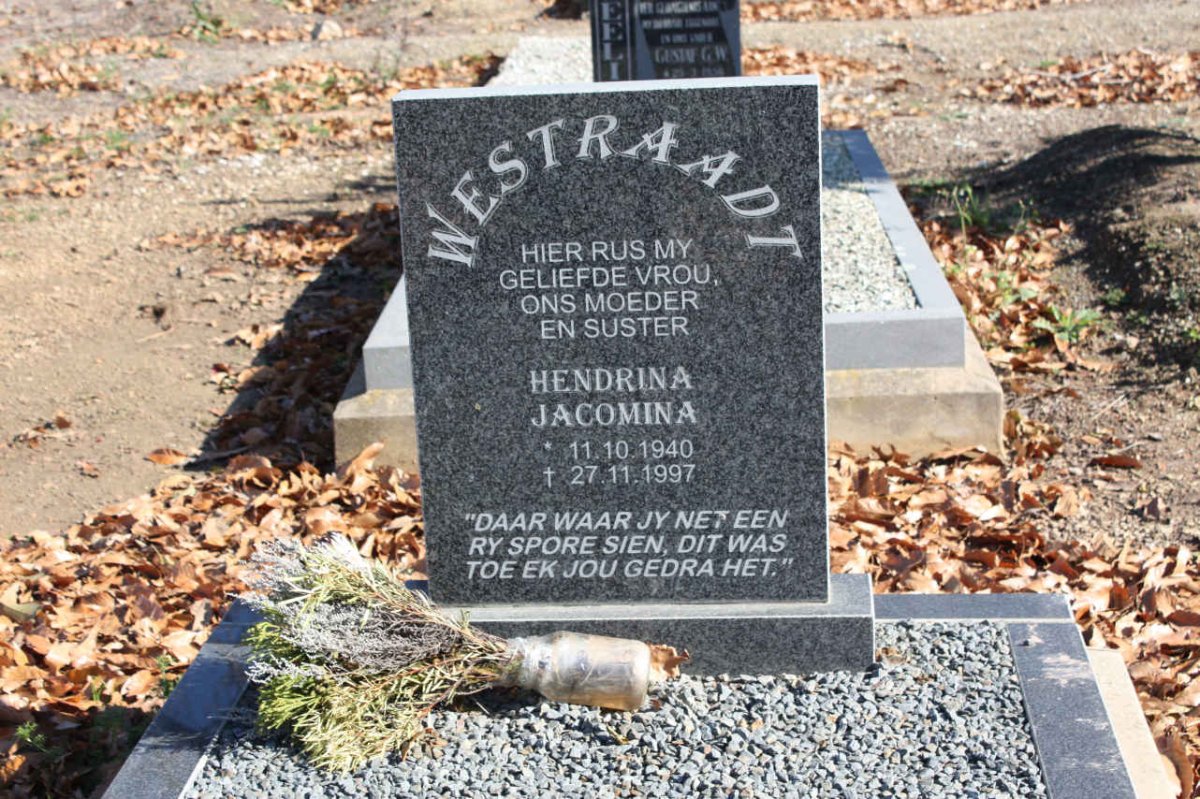 WESTRAADT Hendrina Jacomina 1940-1997