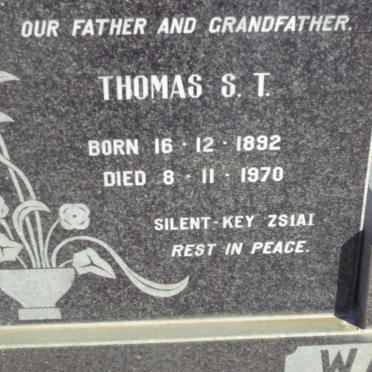 WATSON Thomas S.T. 1892-1970