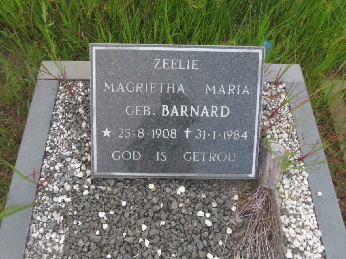 ZEELIE Magrietha Maria nee BARNARD 1908-1984