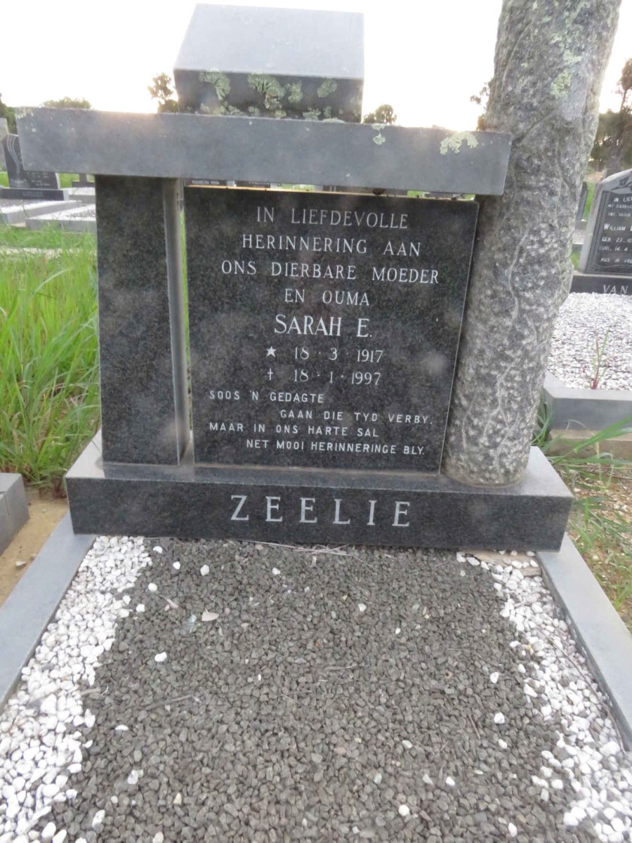 ZEELIE Sarah E. 1917-1997