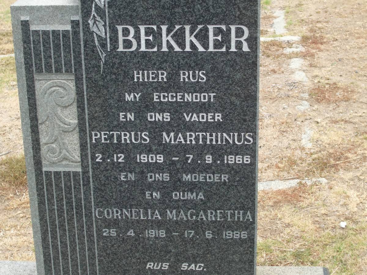 BEKKER Petrus Marthinus 1909-1966 &amp; Cornelia Margaretha 1918-1986