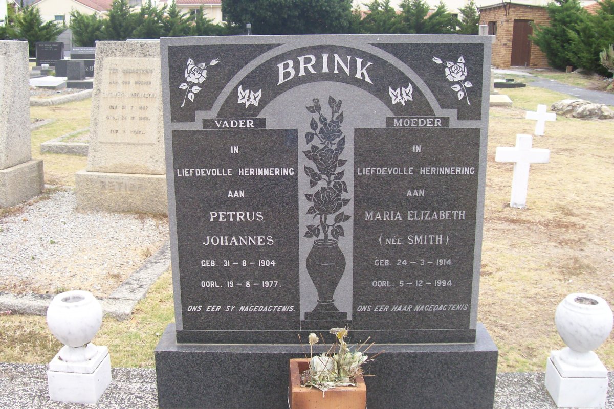 BRINK Petrus Johannes 1904-1977 &amp; Maria Elizabeth SMITH 1914-1994