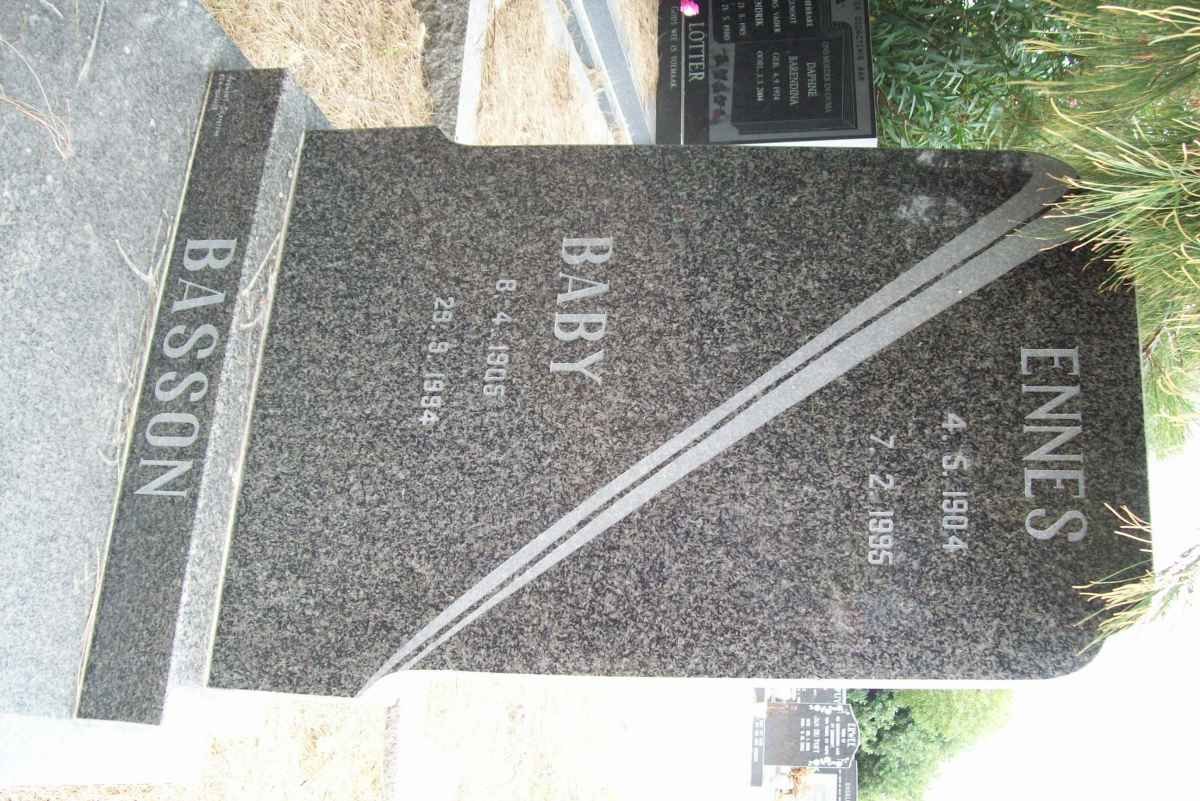 BASSON Ennes 1904-1995 &amp; Baby 1905-1994
