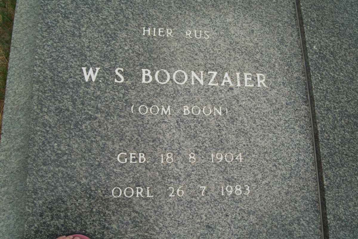 BOONZAIER W.S. 1904-1983