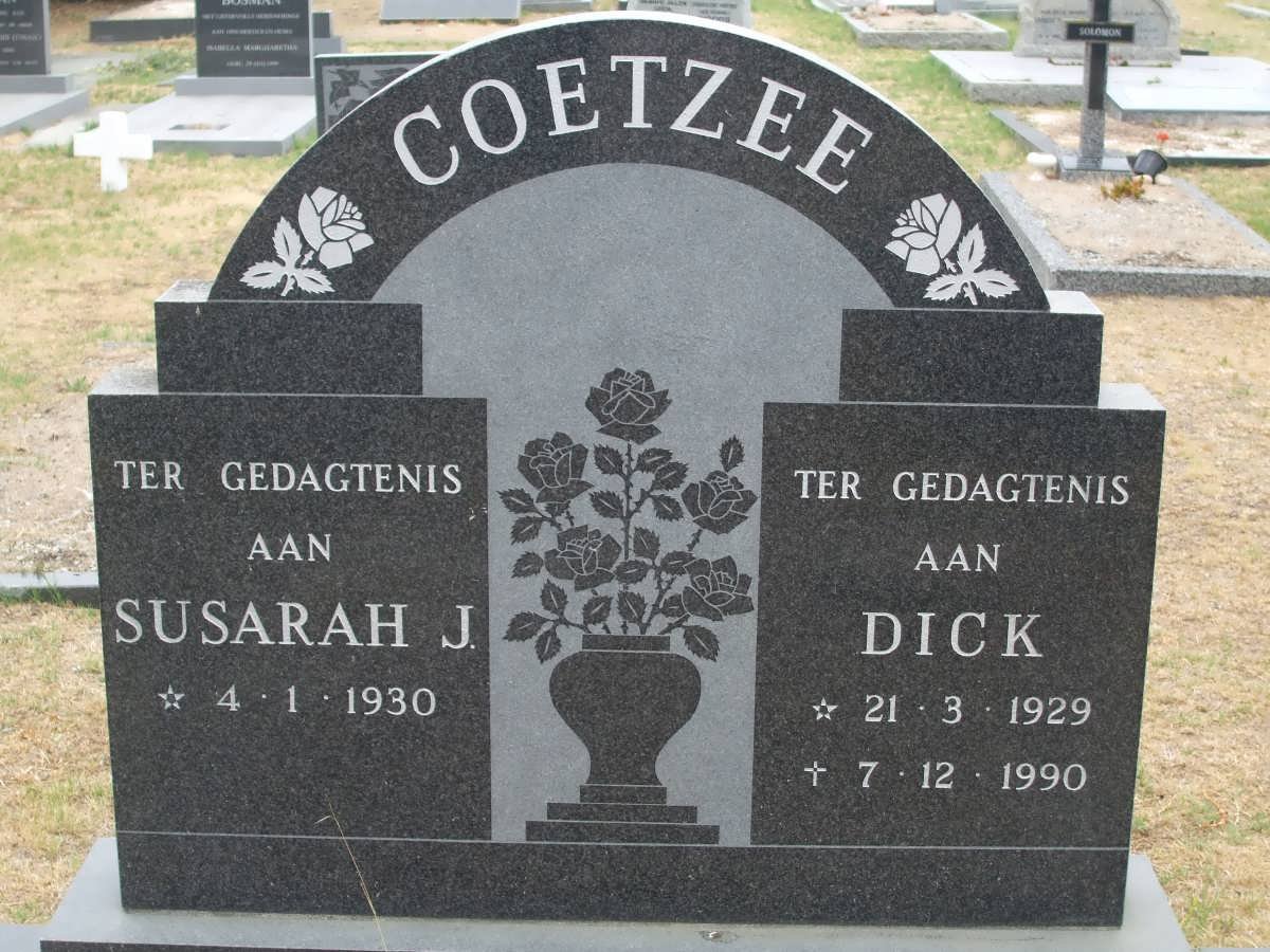 COETZEE Dick 1929-1990 &amp; Susarah J. 1930-