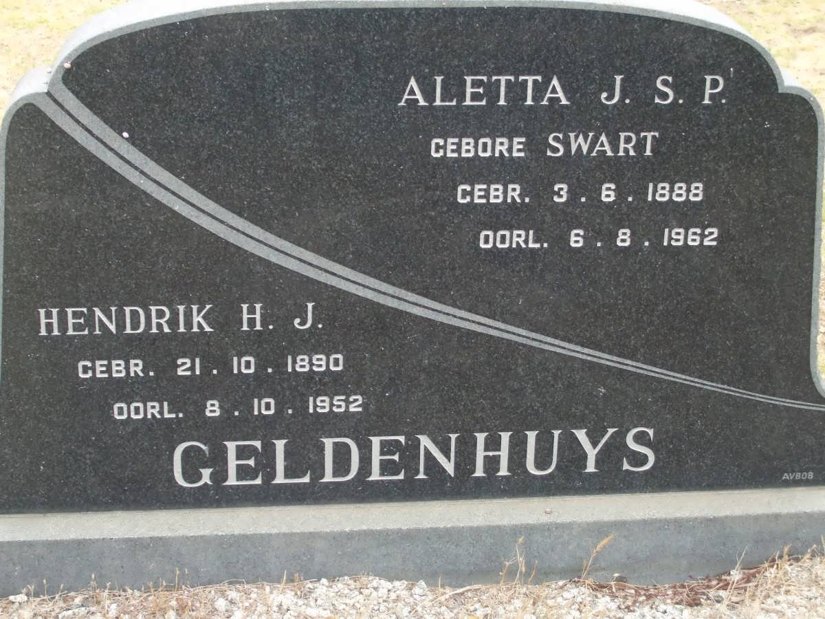 GELDENHUYS Hendrik H.J. 1890-1952 &amp; Aletta J.S.P. 1888-1962