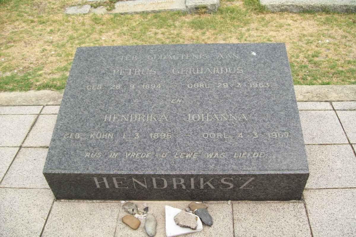HENDRIKSZ Petrus Gerhardus 1894-1963 &amp; Hendrika Johanna KÜHN 1895-1967