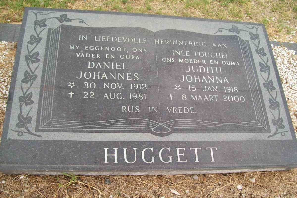 HUGGETT Daniel Johannes 1912-1981 &amp; Judith Johanna FOUCHÉ