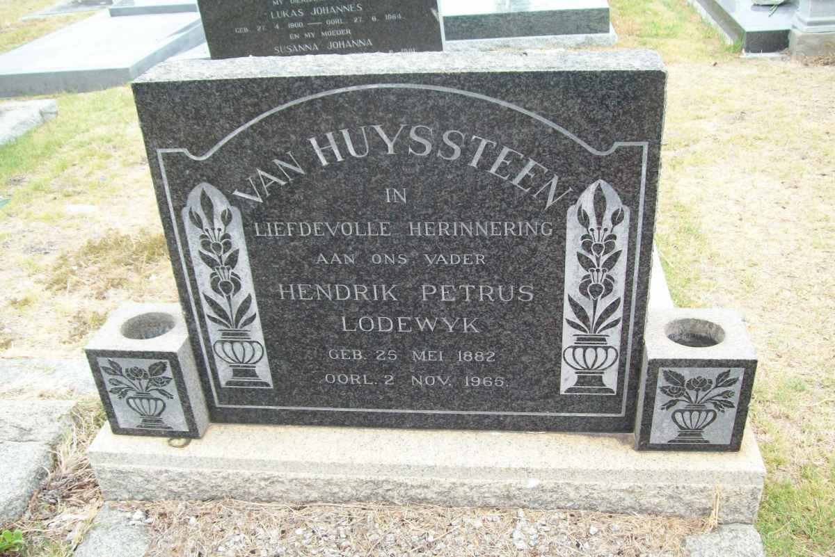 HUYSSTEEN Hendrik Petrus Lodewyk, van 1882-1965