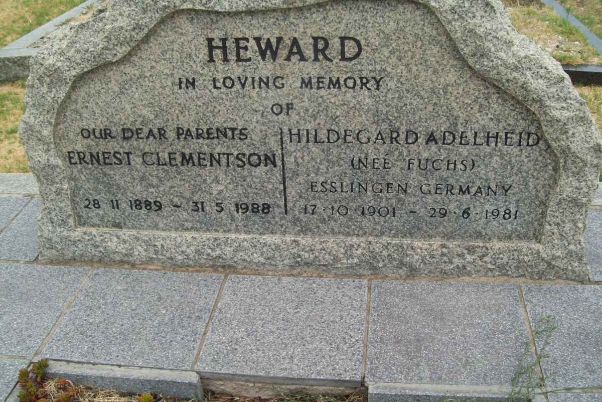 HEWARD Ernest Clementson 1889-1988 &amp; Hildegard Adelheid FUCHS 1901-1981