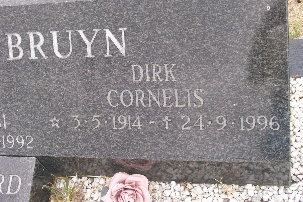 BRUYN Dirk Cornelis, de 1914-1996