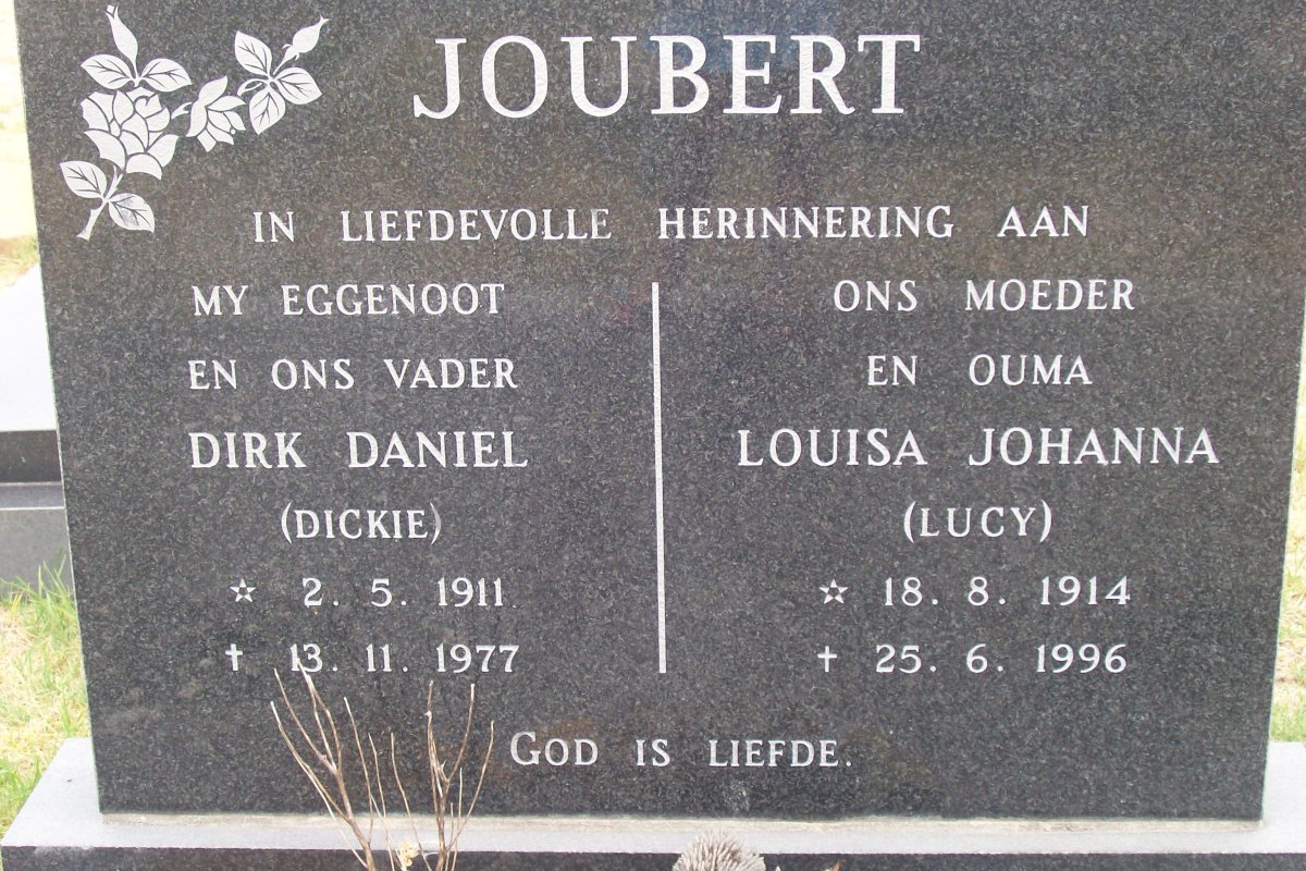 JOUBERT Dirk Daniel 1911-1977 &amp; Louisa Johanna 1914-1996