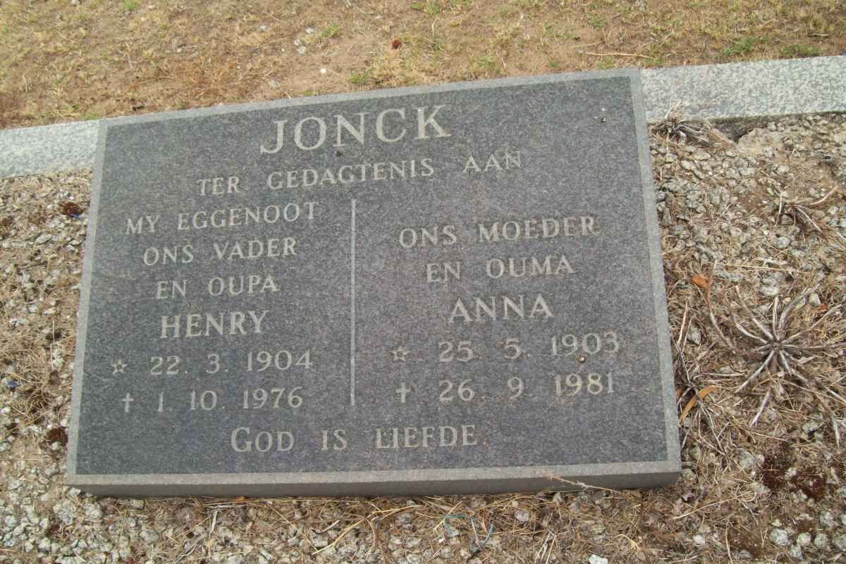 JONCK Henry 1904-1976 &amp; Anna 1903-1981