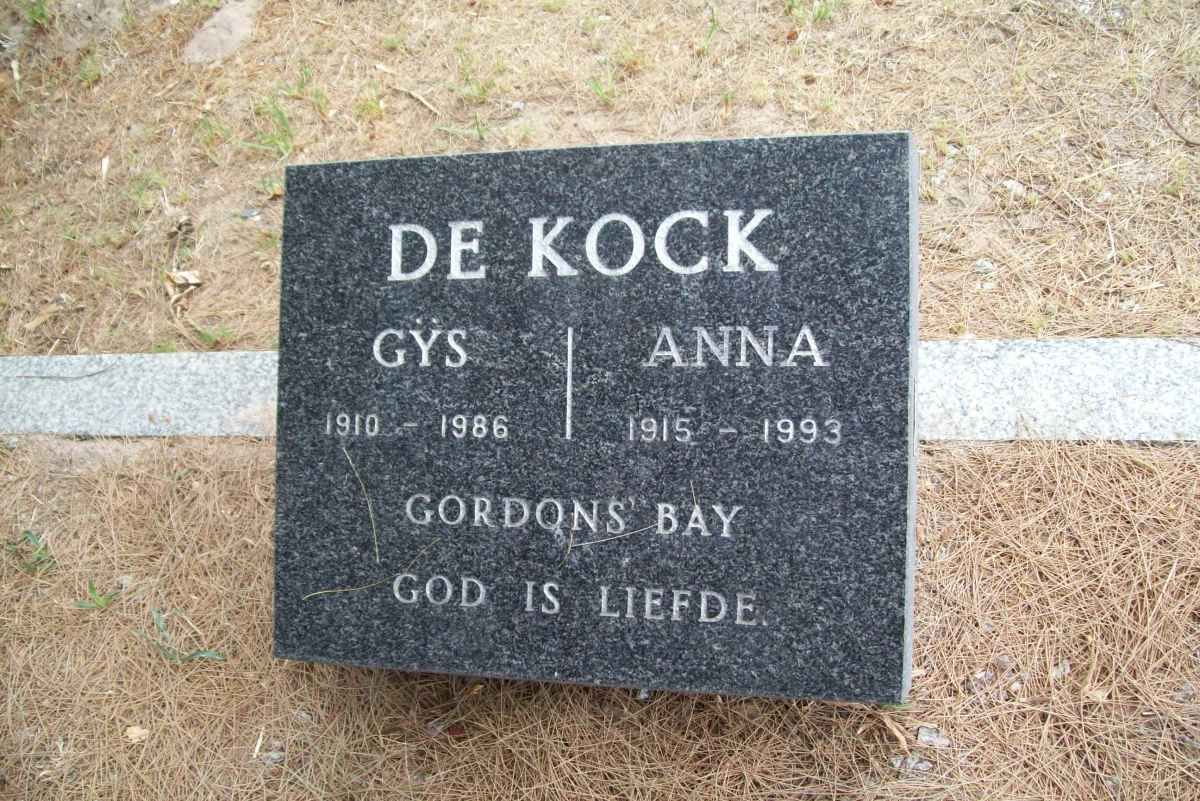 KOCK Gÿs, de 1910-1986 &amp; Anna 1915-1993