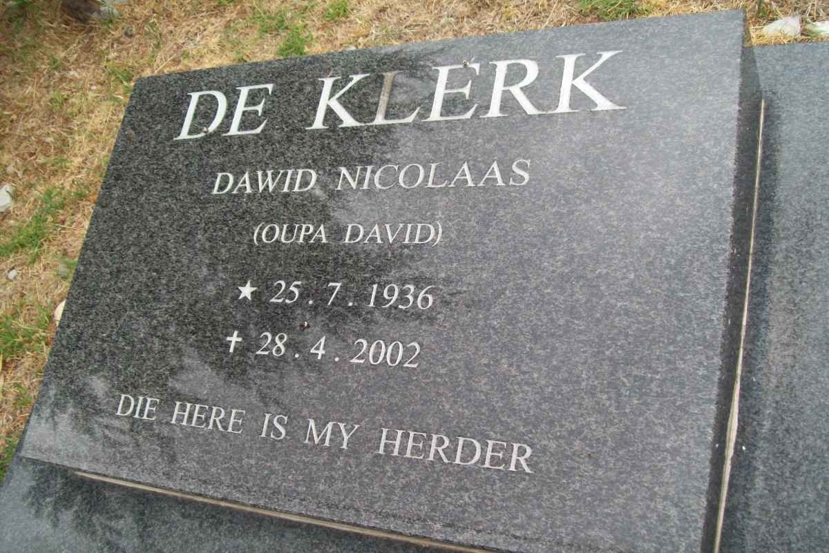KLERK Dawid Nicolaas, de 1936-2002