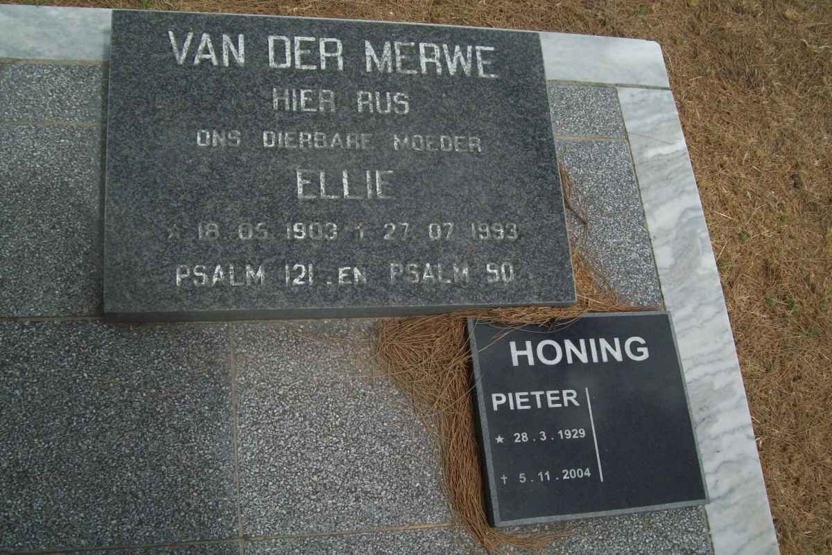 MERWE Ellie, van der 1903-1993 :: HONING Pieter 1929-2004