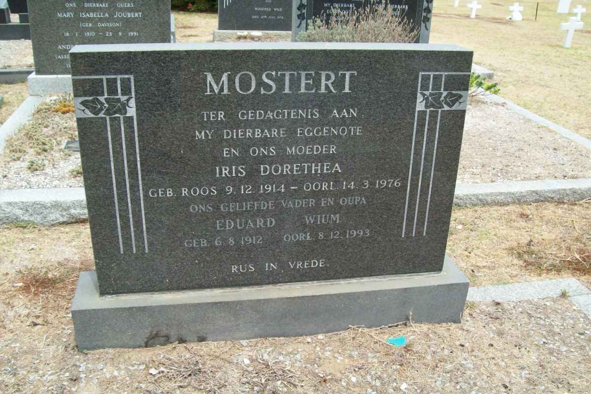 MOSTERT Eduard Wium 1912-1992 &amp; Iris Dorethea 1914-1976