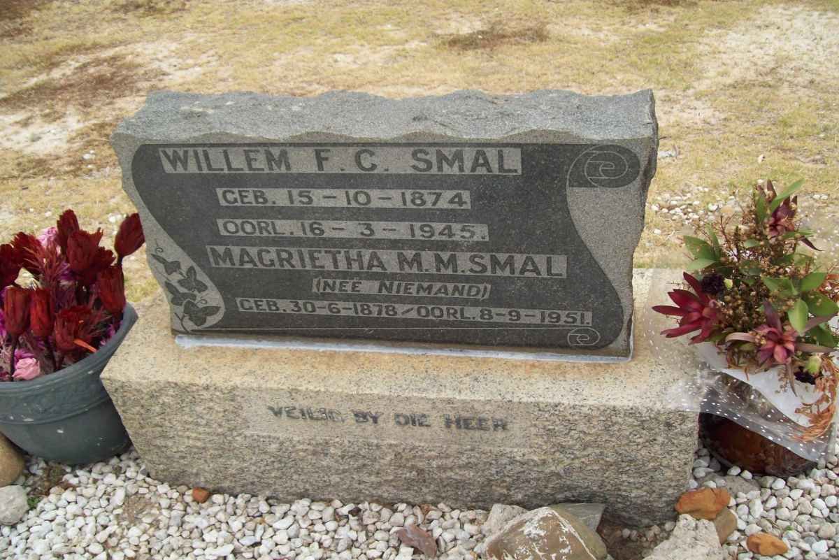 SMAL Willem F.C. 1874-1945 &amp; Magrietha M.M. NIEMAND 1878-1951