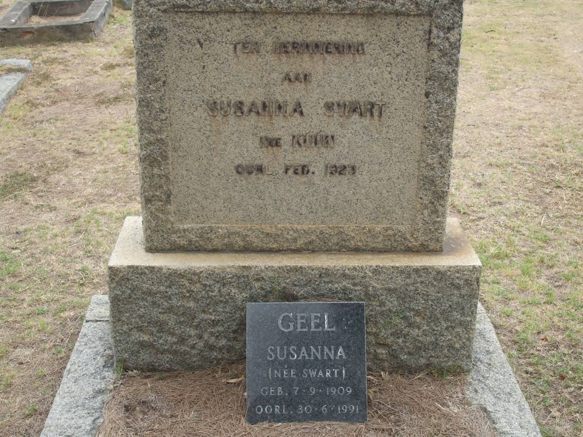 SWART Susanna nee KUHN ?-1923 :: GEEL Susanna nee SWART 1909-1991
