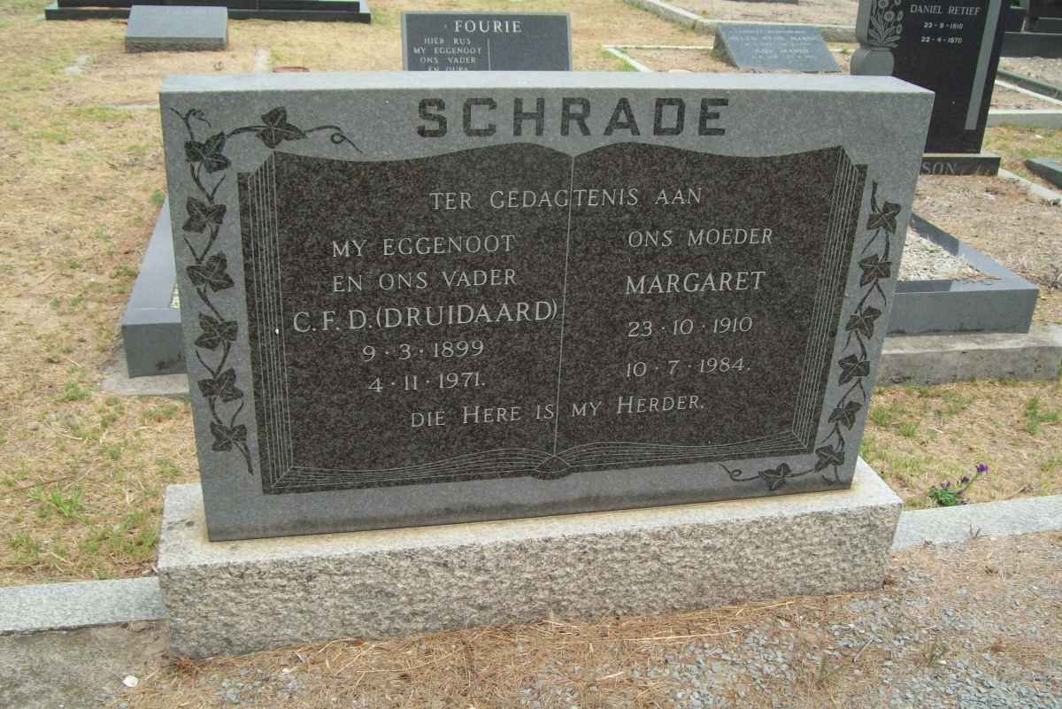 SCHRADE C.F.D. 1899-1971 &amp; Margaret 1910-1984