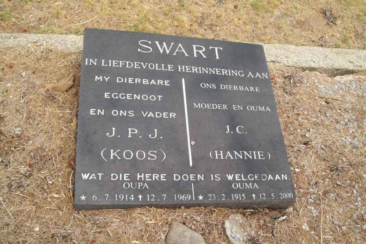 SWART J.P.J. 1914-1969 &amp; J.C. SWART 1915-2000