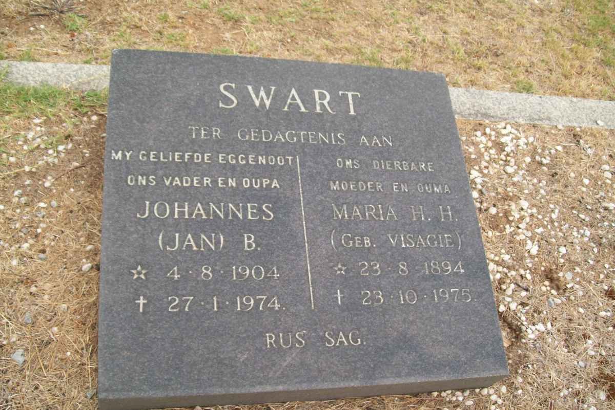 SWART Johannes B. 1904-1974 &amp; Maria H.H. VISAGIE 1894-1975