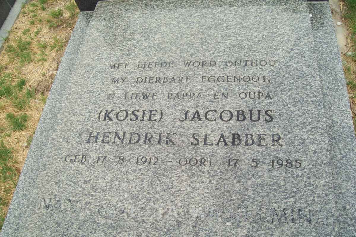 SLABBER Jacobus Hendrik 1912-1985