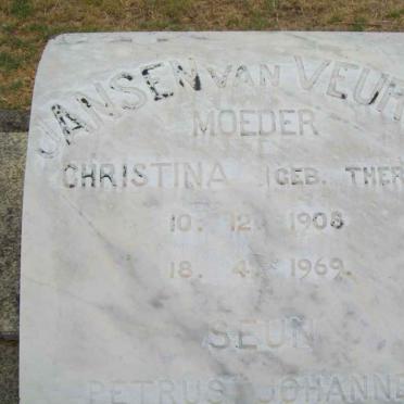 VEUREN Christina, Jansen van nee THERON 1908-1969 :: JANSEN VAN VEUREN Petrus Johannes 1932-1990