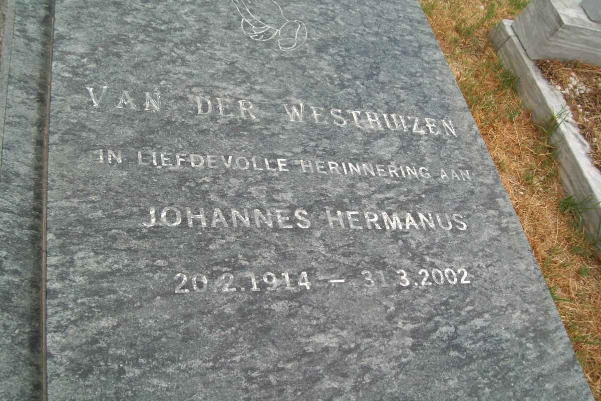 WESTHUIZEN Johannes Hermanus, van der 1914-2002